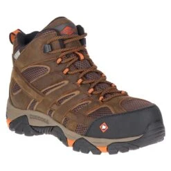 Men's Merrell Work Moab Vertex Mid Composite Toe Waterproof Boots -Carhartt Shop 1 650 merrell work moab vertex mid composite toe waterproof clay