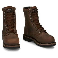 Men's Justin Original Work Boots 8" Pulley Round Toe Met Guard CT WP 12 Men's Justin Original Work Boots 8" Pulley Round Toe Met Guard CT WP -Carhartt Shop 2 650 justin original work boots 8 pulley round toe met guard ct wp brown